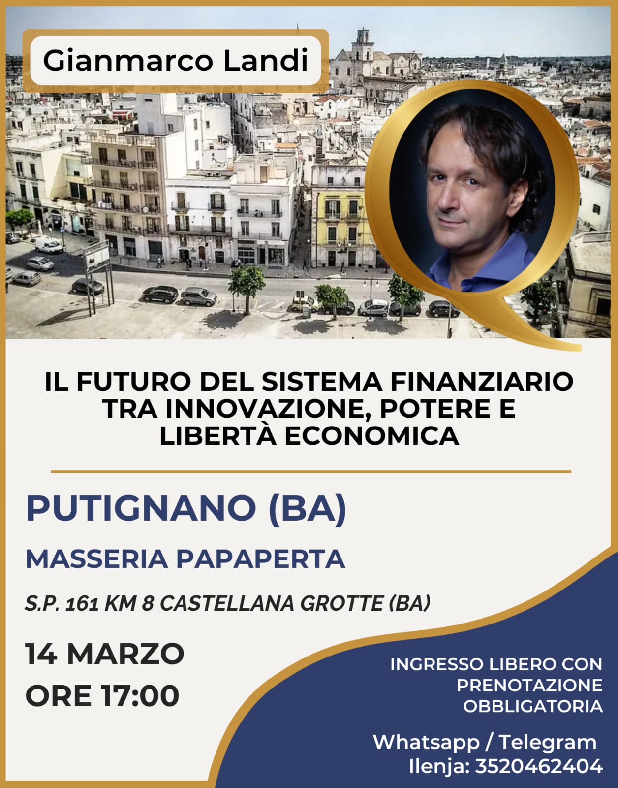 Locandina di Il futuro del sistema finanziario tra innovazione, potere e libertà economica
